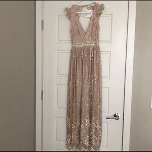 Hello Molly Gold Shimmery Dress
